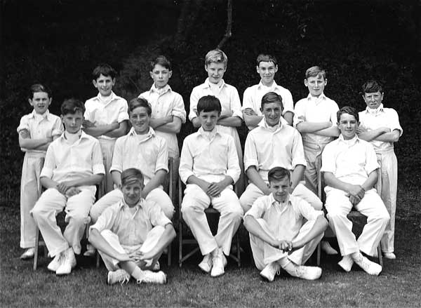 Photo of Dave Allen as captain of a school XI in 1962